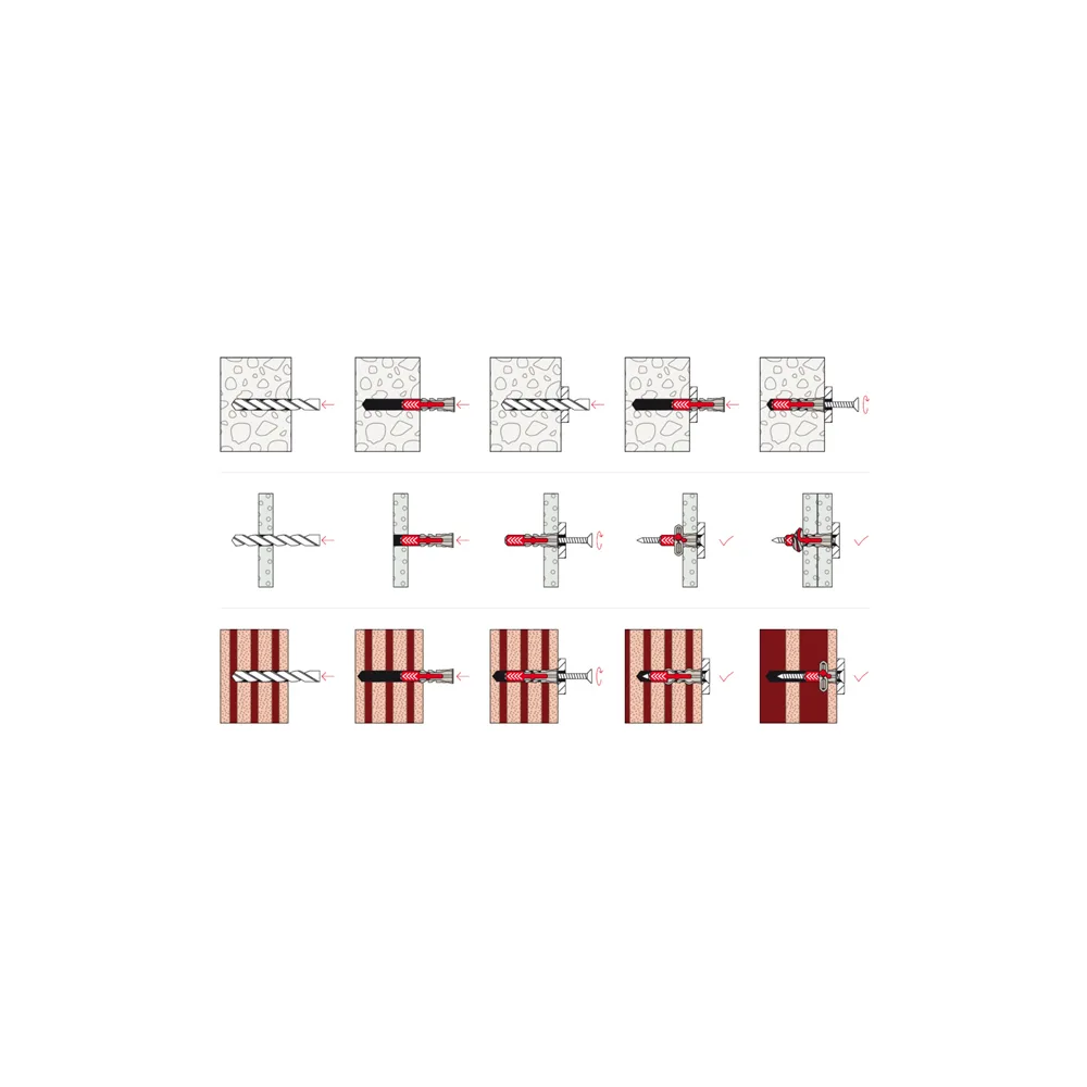 BenchK PS12 - Fischer 10 × 80 expansion plugs with BenchK wall bars screws (12 pcs.) — 6