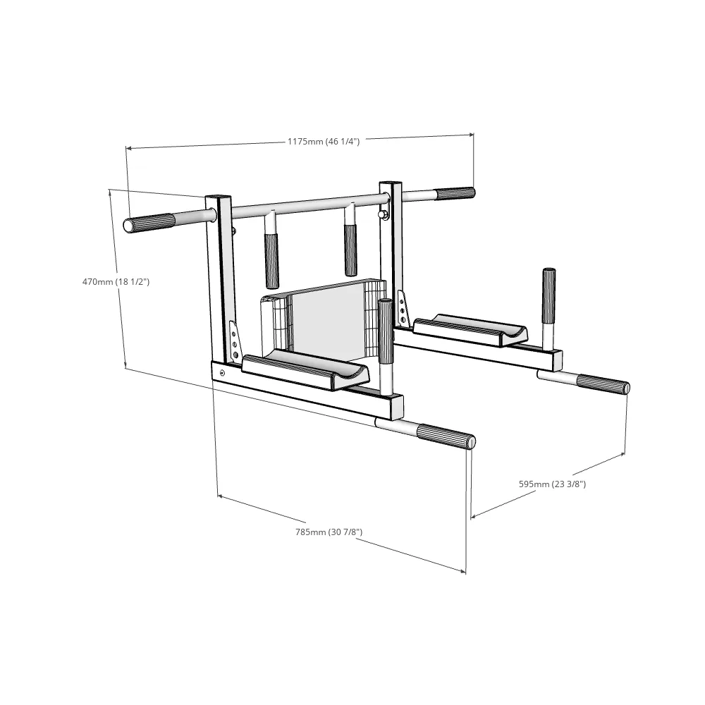 BenchK D8 2-in-1 Pull-Up Bar & Dip Bar — 11