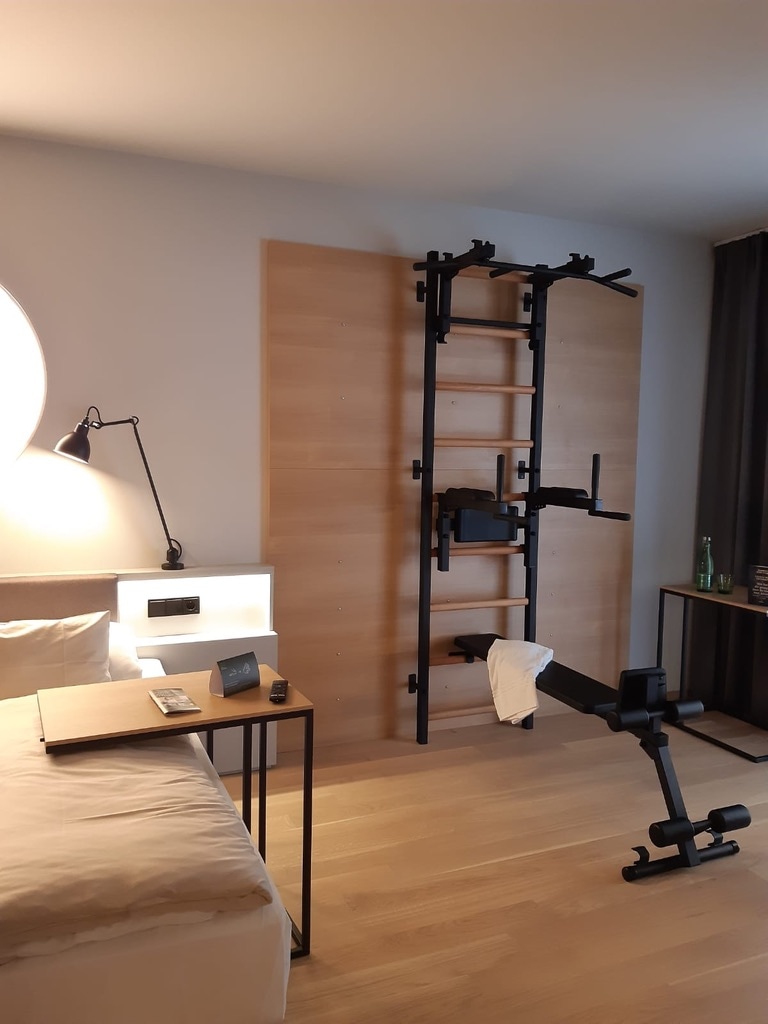 Modern interior room featuring a BenchK wall unit