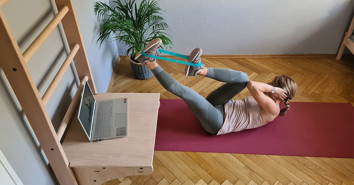 Gymnastics exercises at home using a wall bar