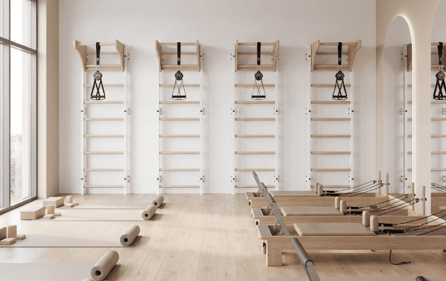 BenchK wall bars and Recoil straps transforming a training studio wall