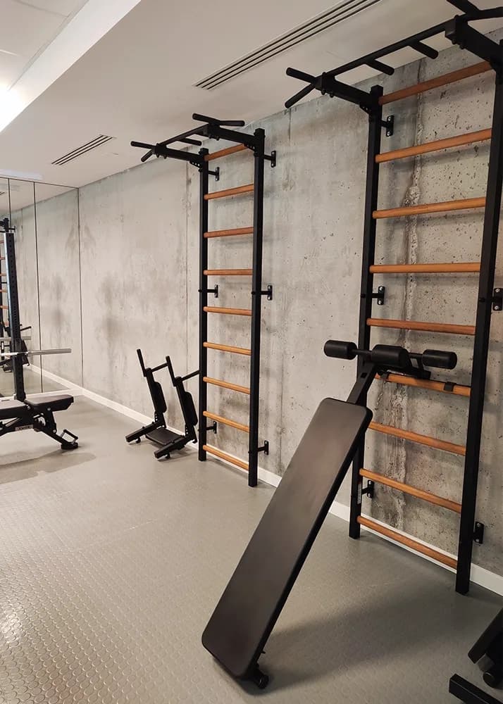 BenchK wall bars installed in a commercial gym