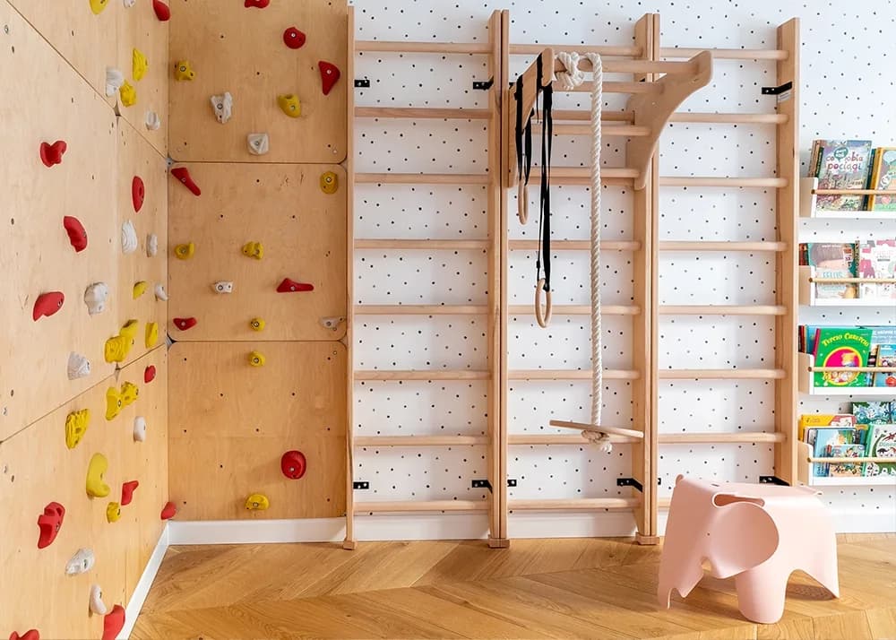 BenchK wall bars in a school and kids' space
