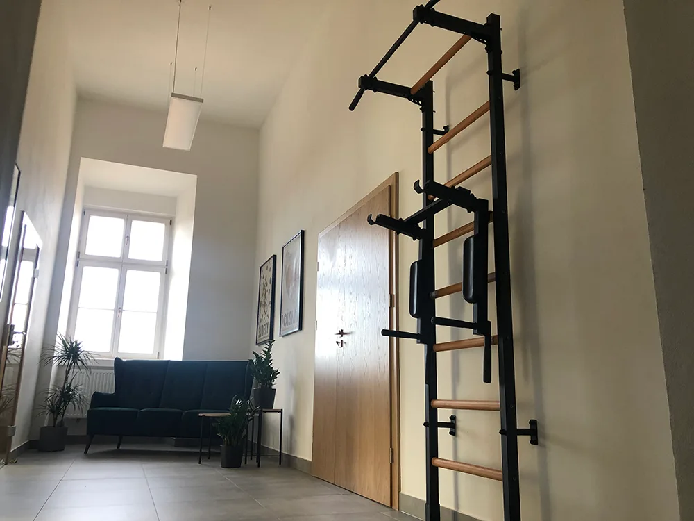 BenchK wall bars in an office wellness space