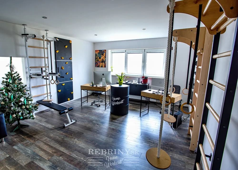 BenchK wall bars in an office wellness space