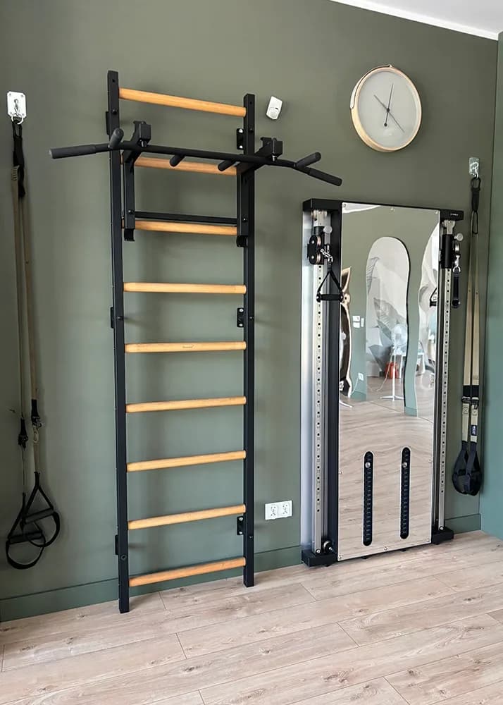BenchK wall bars in a Pilates and yoga studio