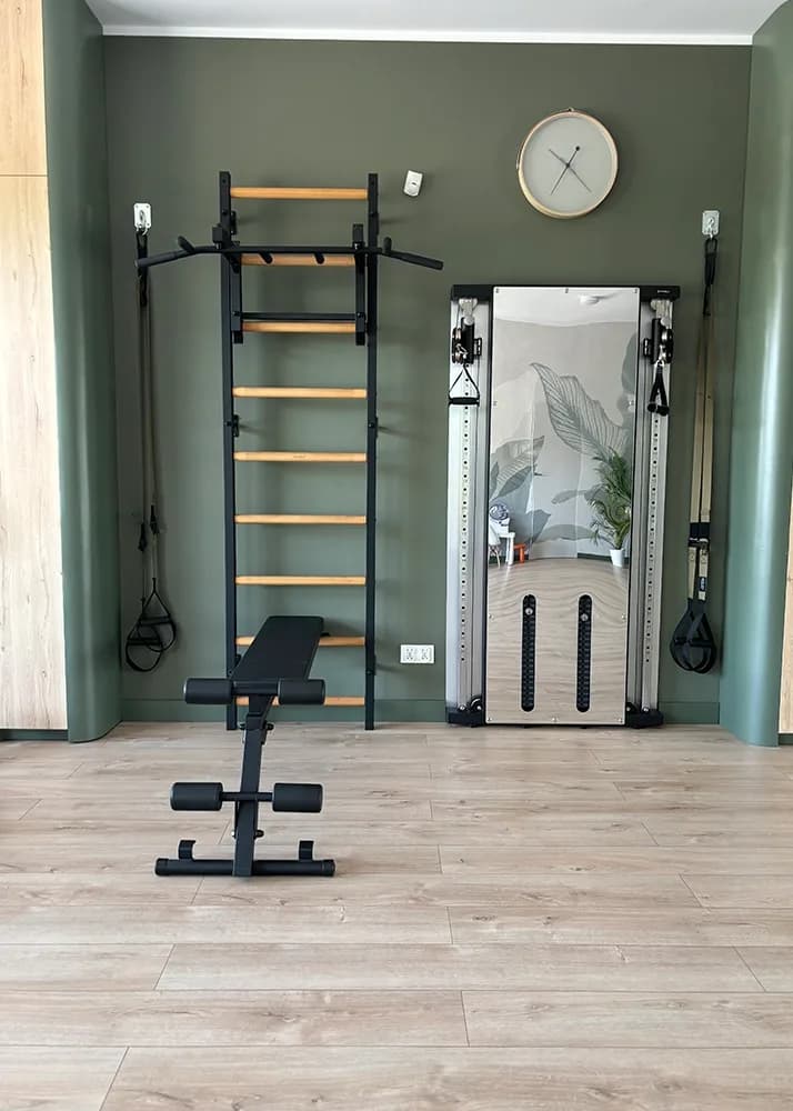BenchK wall bars in a Pilates and yoga studio