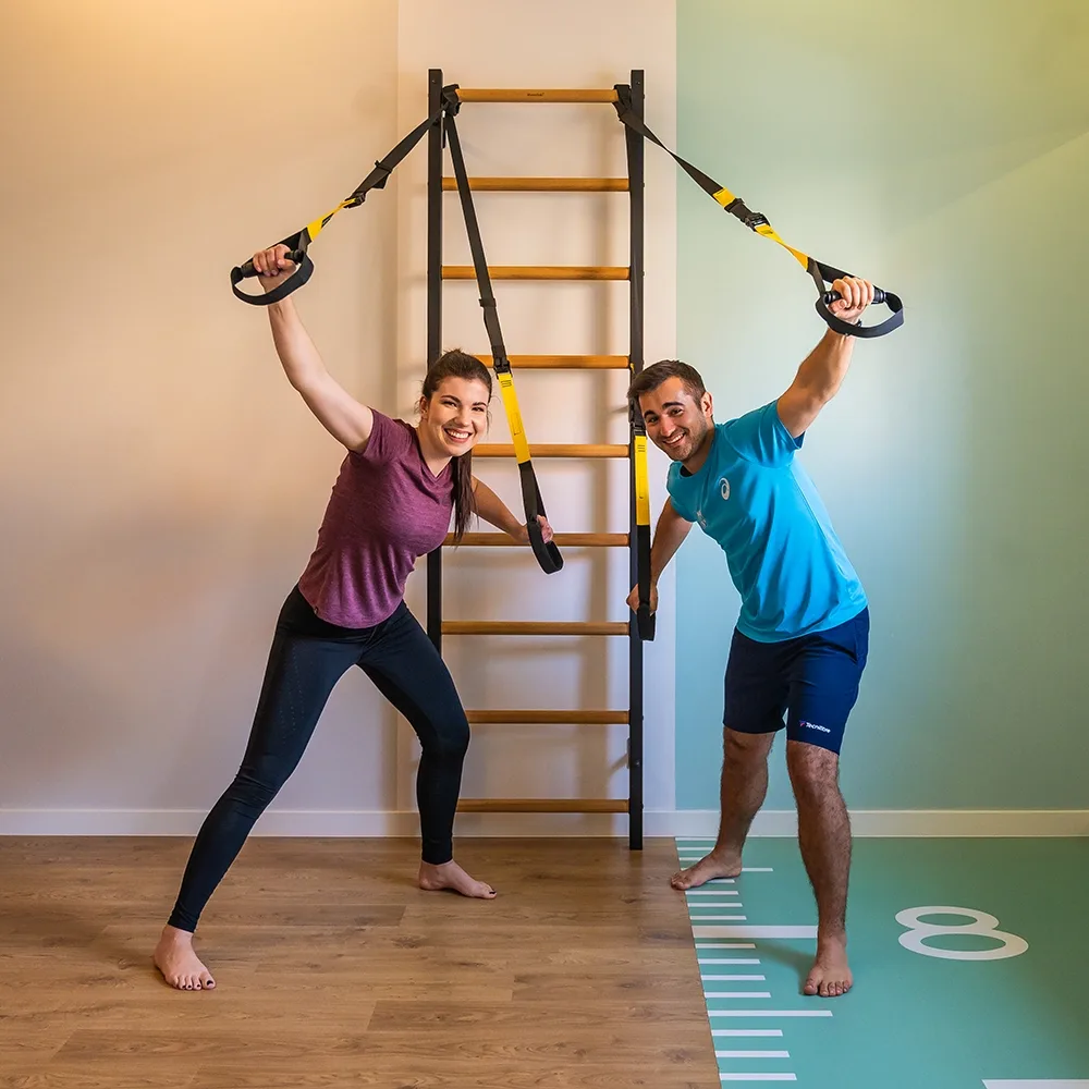 BenchK wall bars in a Pilates and yoga studio