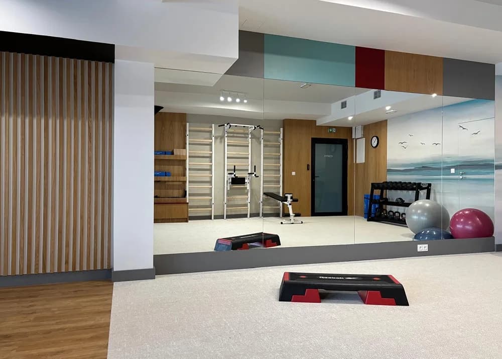 BenchK wall bars in a Pilates and yoga studio