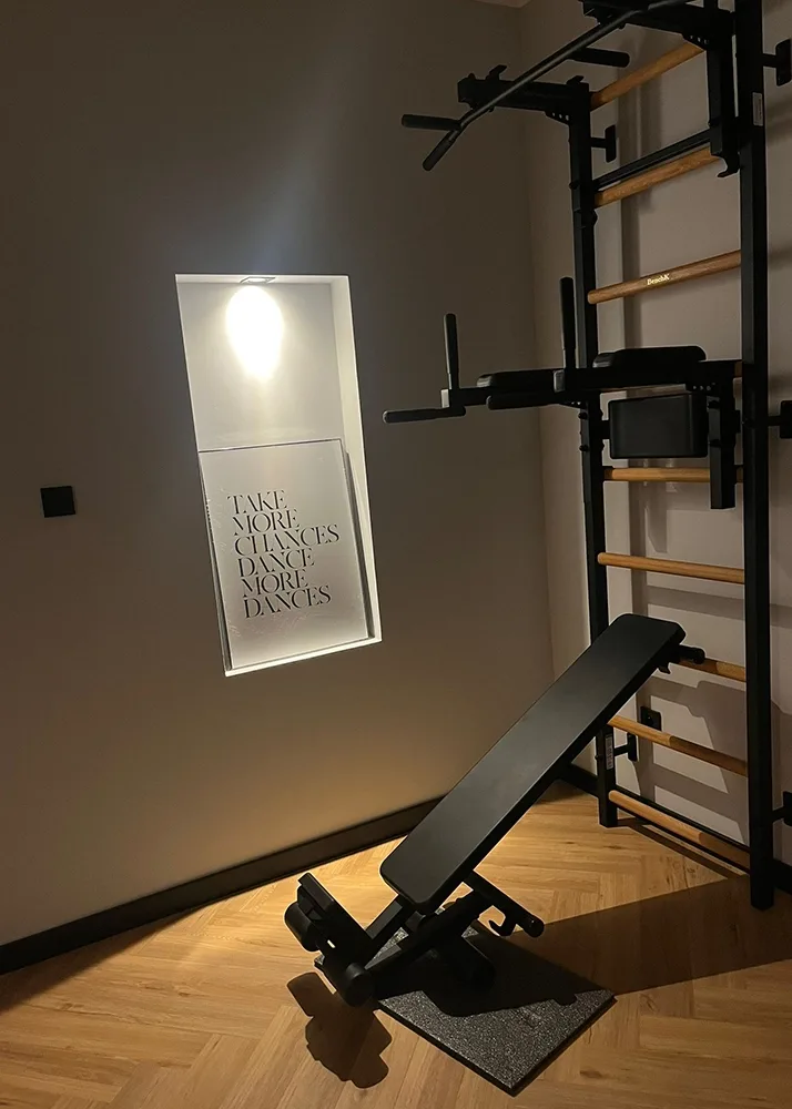 BenchK wall bars in a Pilates and yoga studio
