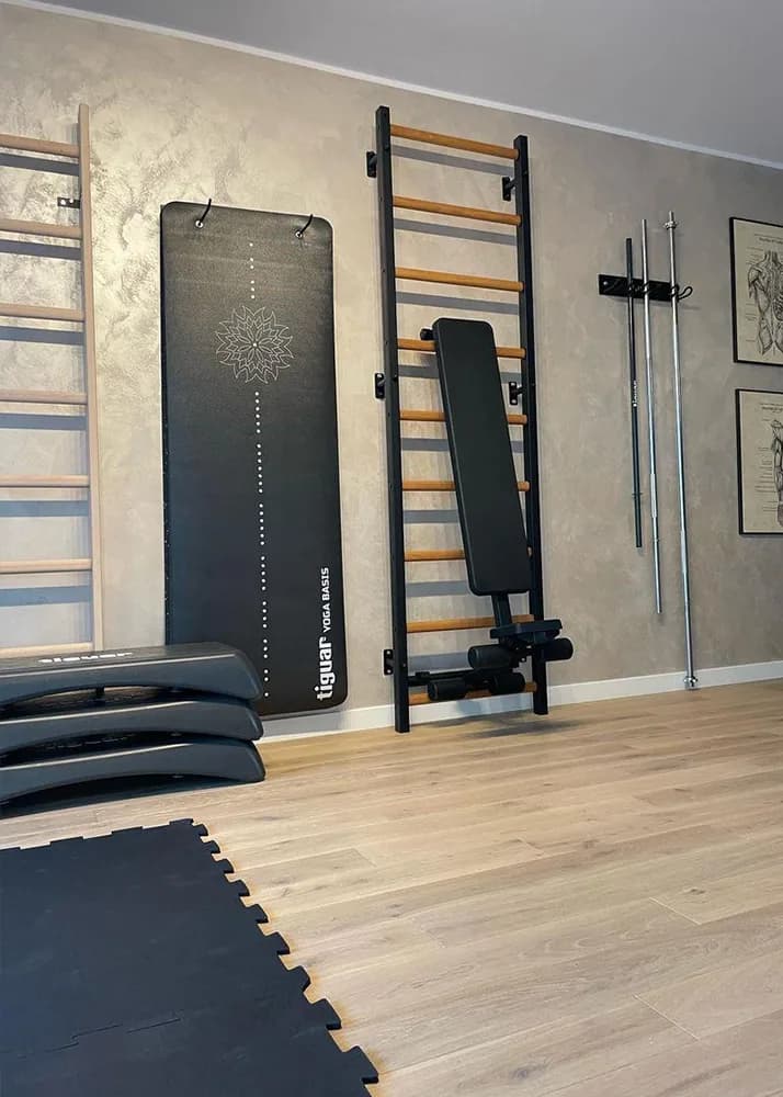 BenchK wall bars in a Pilates and yoga studio