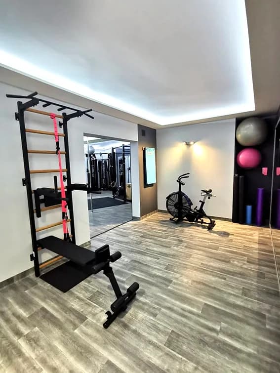 BenchK wall bars in a Pilates and yoga studio
