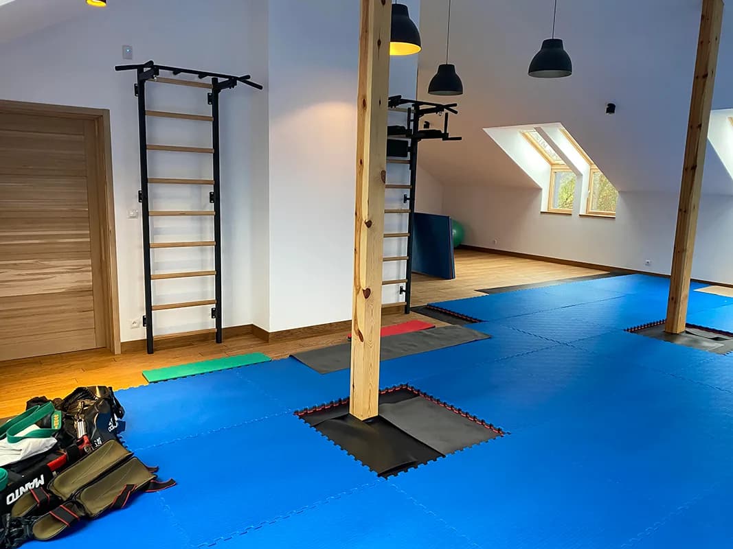 BenchK wall bars in a Pilates and yoga studio