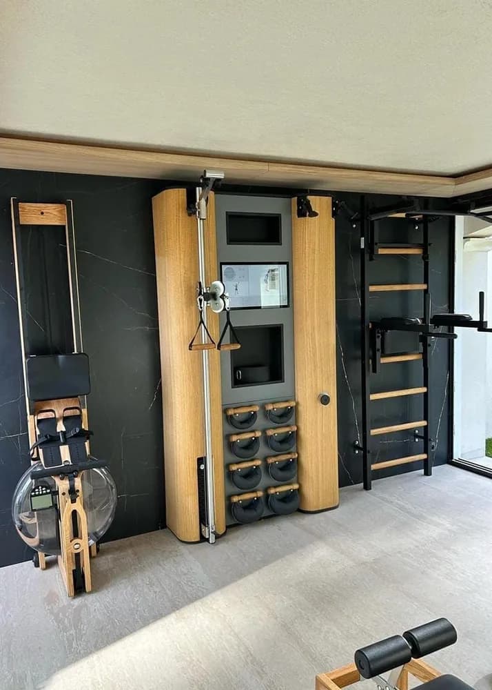 BenchK wall bars in a Pilates and yoga studio