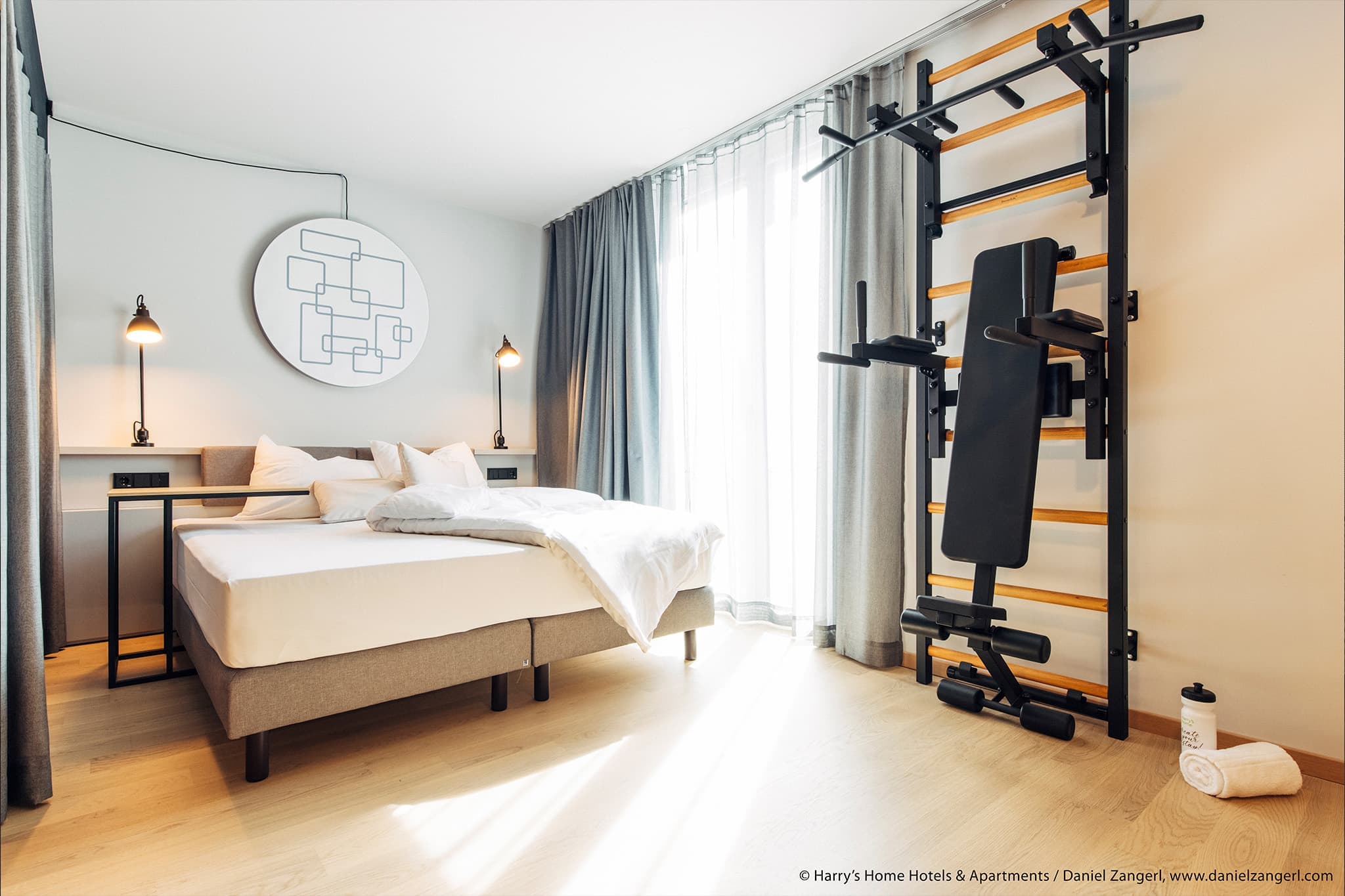 Hotel guest-suite wellness installation with BenchK