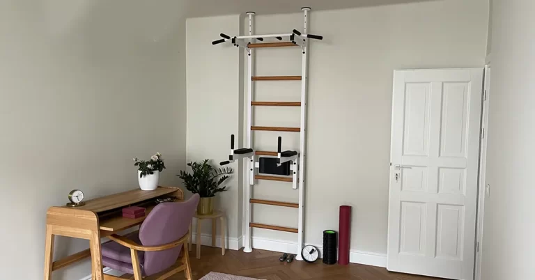 Rehabilitation wall bars at home for a child and an adult